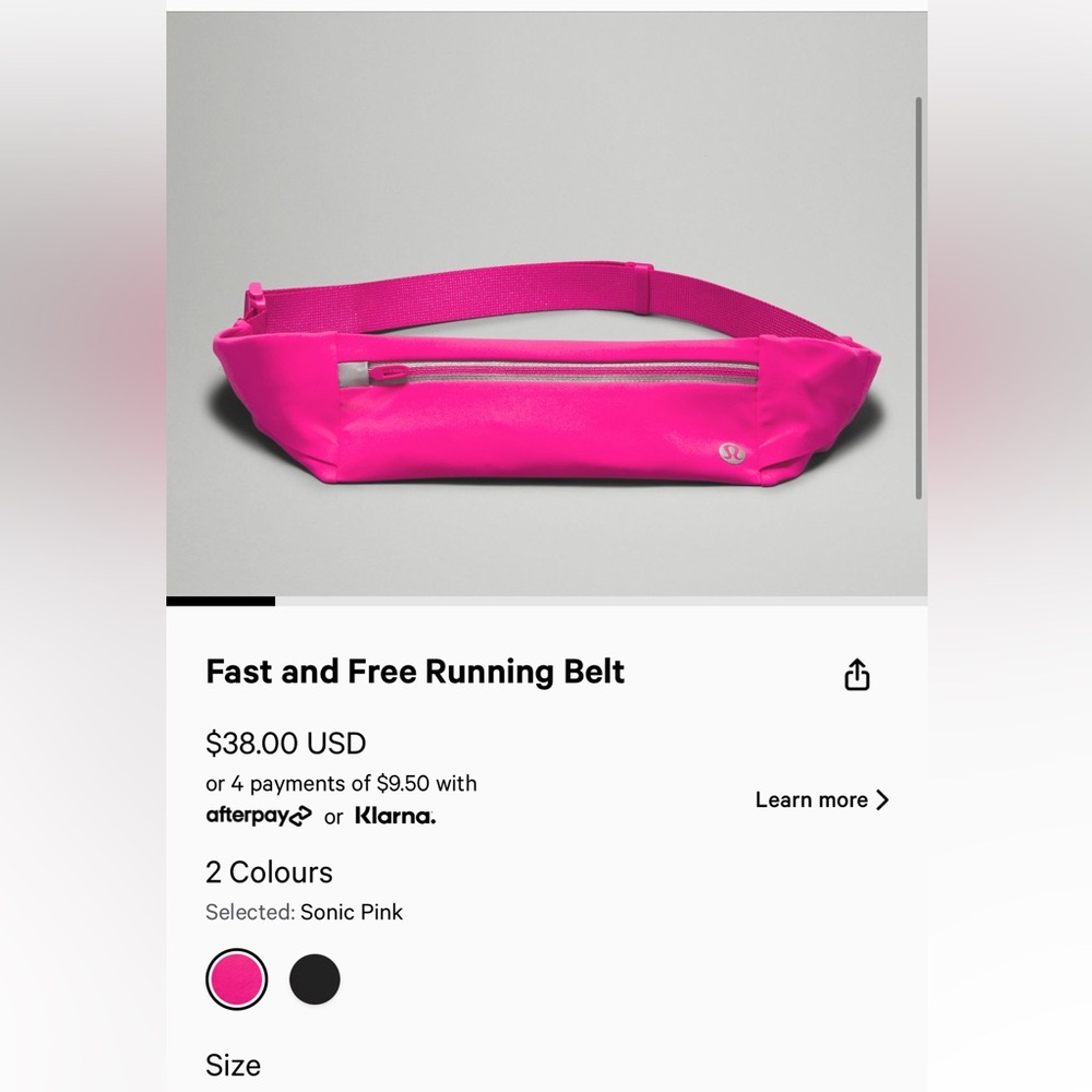 Lululemon Fast and Free Running Belt